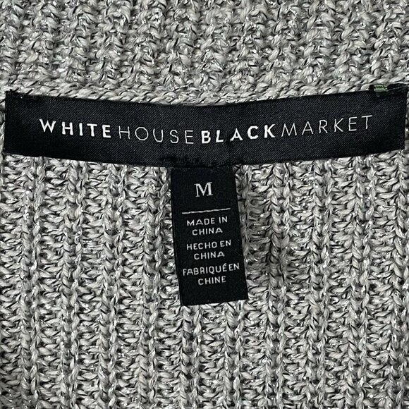 White House Black Market Silver Metallic Ombre Sweater Medium Cowl Neck Pullover - Picture 9 of 16